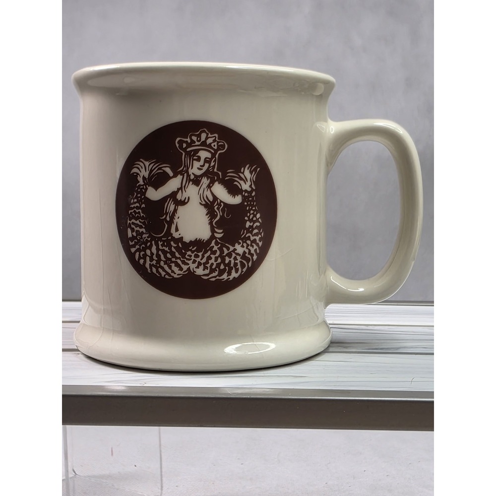 Starbucks Coffee First Store Mug 15 oz Cream Siren Mermaid Split Tail Pike Place